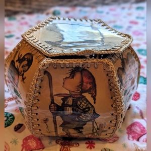 Handmade Hand-sewn Hummel Themed Paper Laminated Dresser Trinket Box